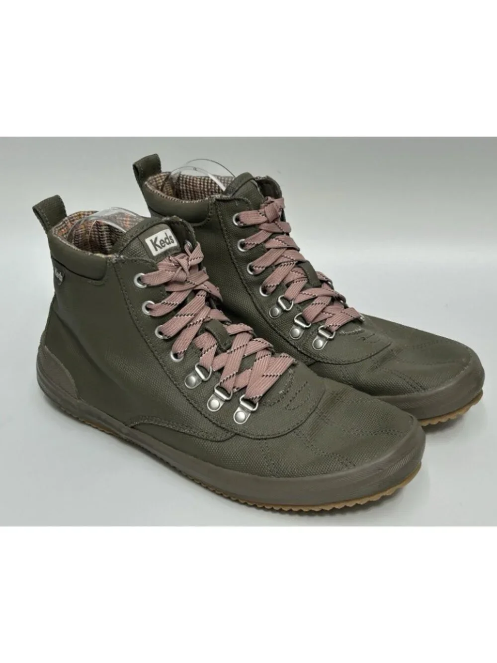 Keds Scout Boot Women's 10 Olive Green Water-Resistant Duck Style Sneaker Boots